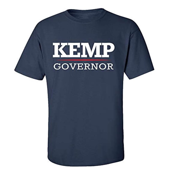 Political Kemp for Governor Adult Short Sleeve T-Shirt-Navy-Medium