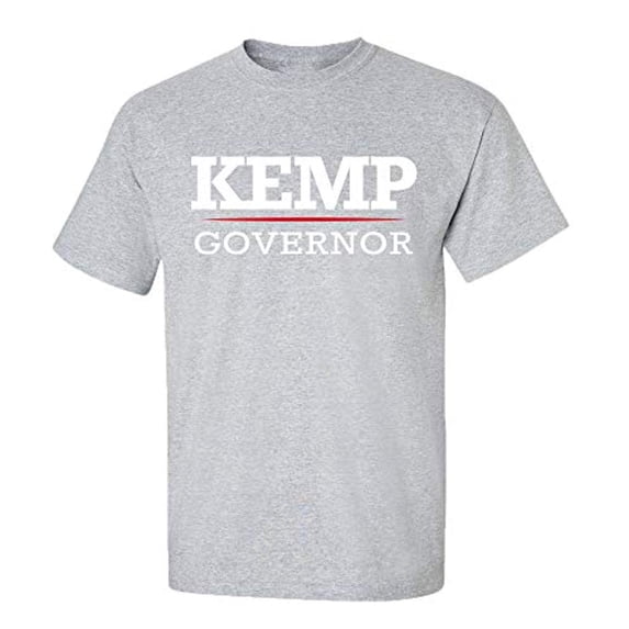 Political Kemp for Governor Adult Short Sleeve T-Shirt-Sports Gray-Small