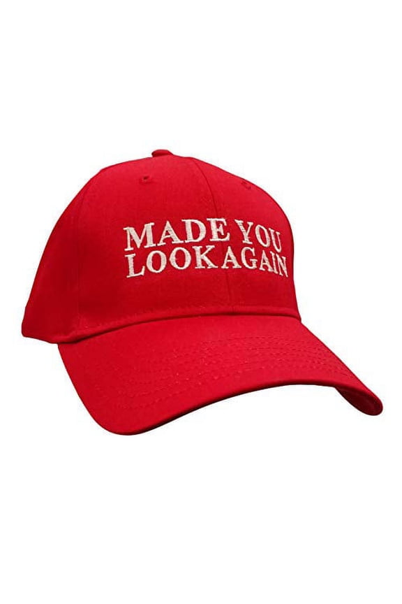 Political Made You Look Again Embroidered Otto Baseball Cap-Red