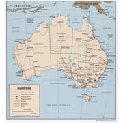 Political Map of Australia Poster - Geographic Reference & Travel Wall Art | Ideal Gift  Laminated