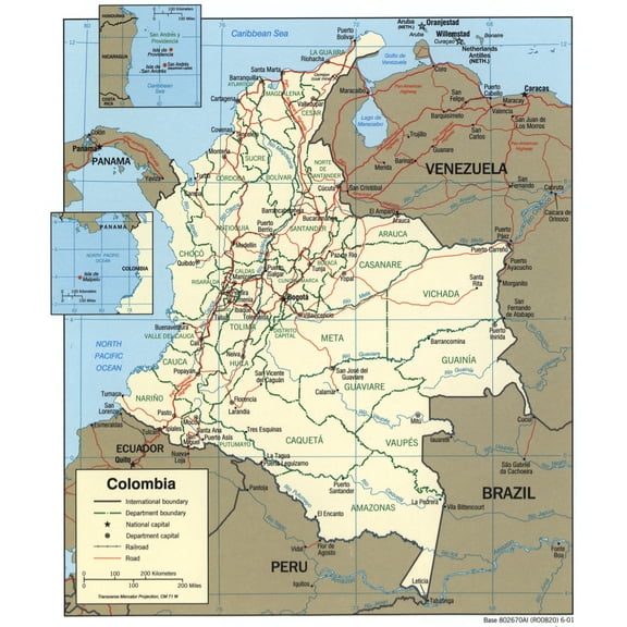 Political Map of Colombia Poster - Geographic Reference Art | Ideal Gift 【Laminated】