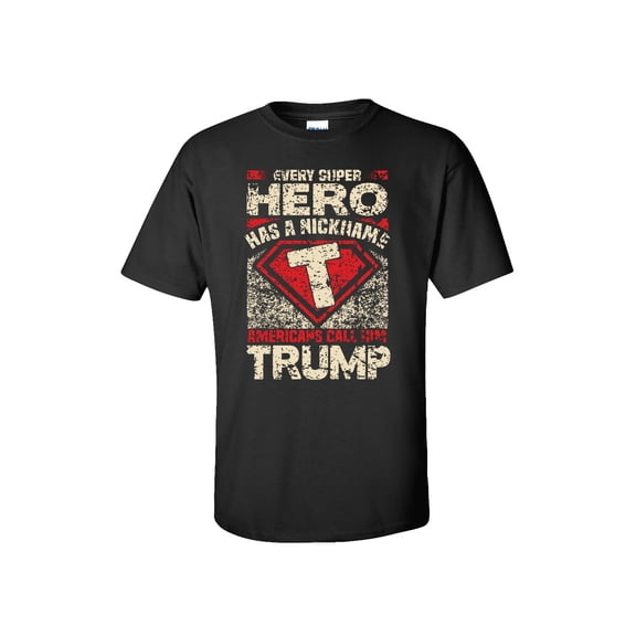 Political Trump 2020 Americans Call Him Trump Adult Short Sleeve T-Shirt-Black-Medium