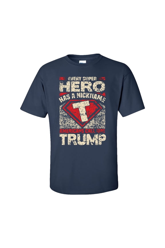 Political Trump 2020 Americans Call Him Trump Adult Short Sleeve T-Shirt-Navy-XL