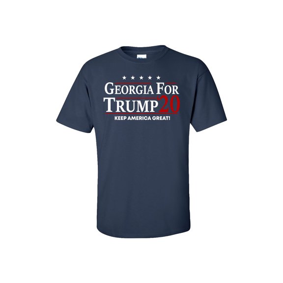 Political Trump 2020 Georgia for Trump Adult Short Sleeve T-Shirt-Navy-Large