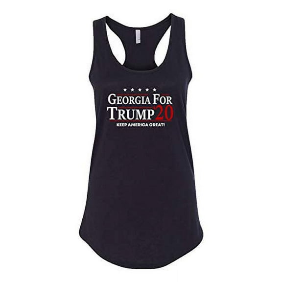 Political Trump 2020 Georgia for Trump Ladies Racerback Tank-Black-Small