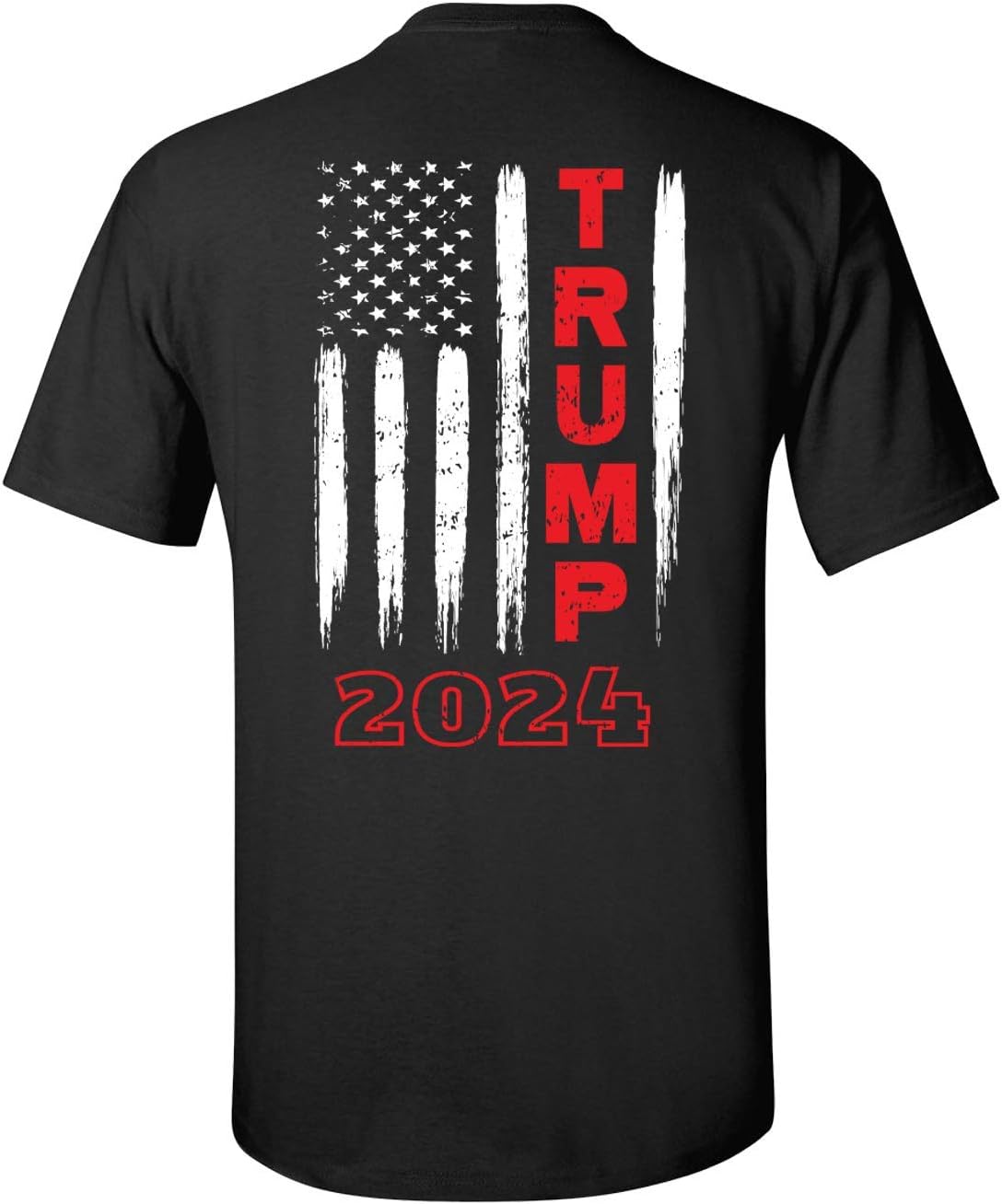 Political Trump 2024 American Flag Adult Short Sleeve Tee Shirt Black ...