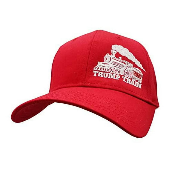 Political Trump Train 2020 Embroidered Otto Baseball Cap-Red