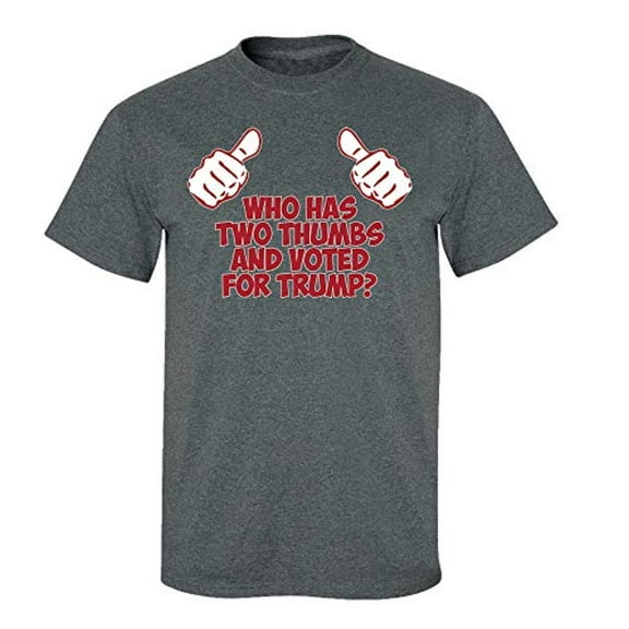 Political Two Thumbs and Voted Adult Unisex Short Sleeve T-Shirt-Heather Gray-Small