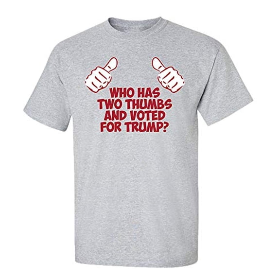 Political Two Thumbs and Voted Adult Unisex Short Sleeve T-Shirt-Sports Gray-XXXL