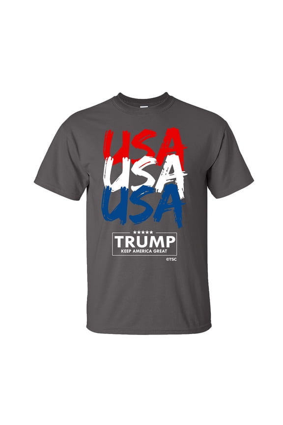 Political USA Trump 2020 Short Sleeve T-Shirt-Charcoal-6XL
