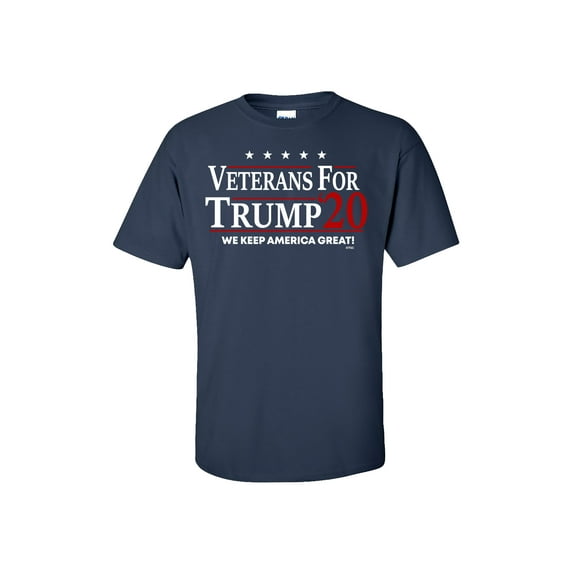 Political Veterans for Trump Short Sleeve T-Shirt-Navy-6XL