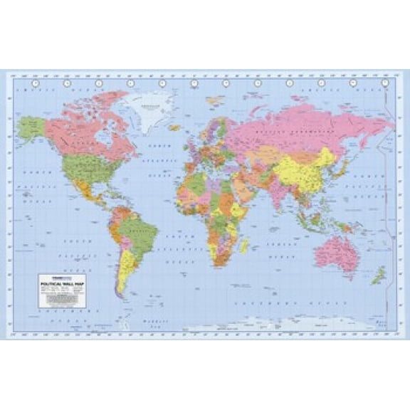Political World Map, c.2007 (Miller Projection) Poster (36 x 24)