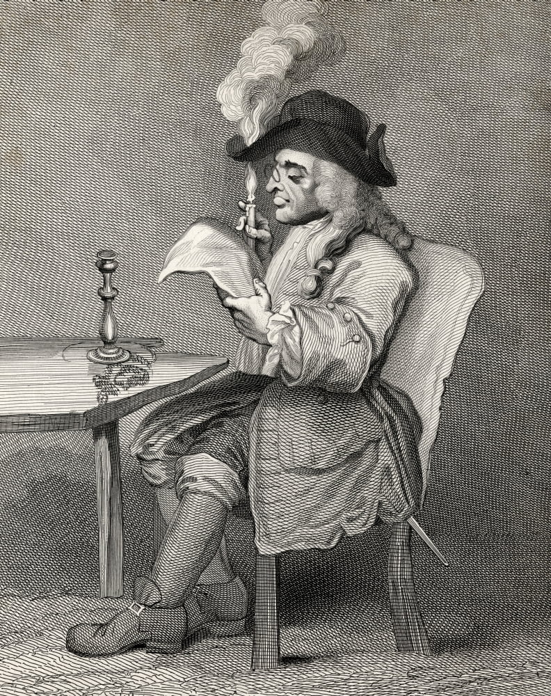 The Politician A Facsimile Of The Original Engraving From The Design By Hogarth From The Works Of Hogarth Published London 1833 Canvas Art - Ken Welsh Design Pics (12 x 16)
