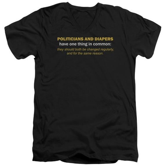 - Politicians Like Diapers - Slim Fit V Neck Shirt - X-Large