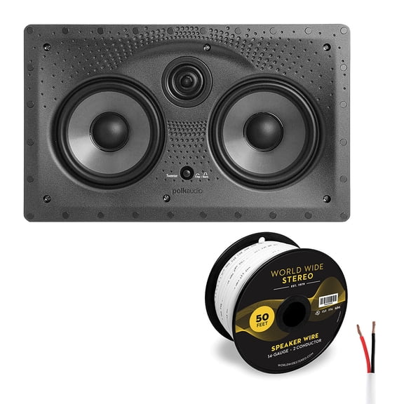 Polk Audio 255c-LS Vanishing In Wall Center Channel Speaker Cable Bundle