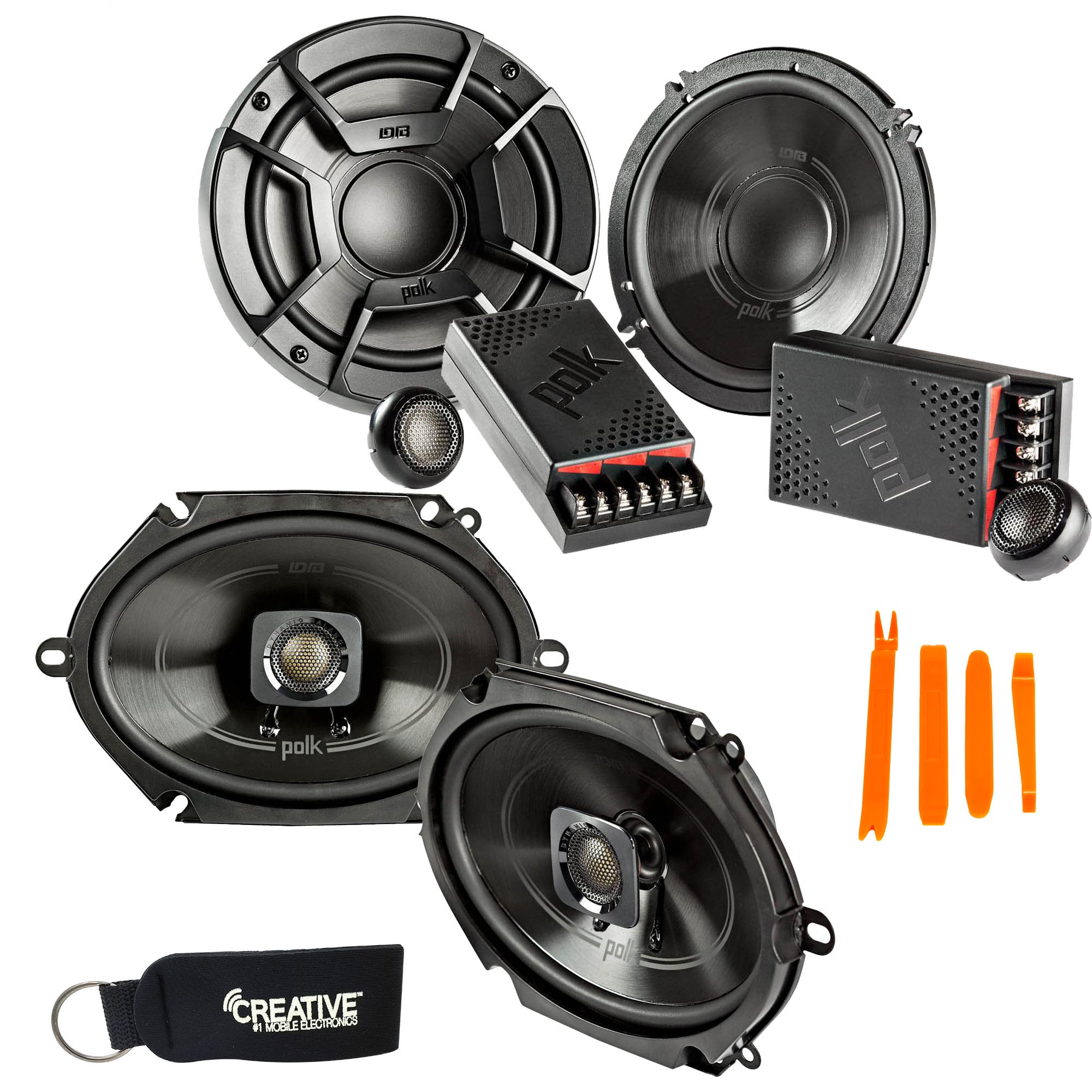 Polk Audio - A Pair Of DB6502 6.5" Components and A Pair Of DB572 5x7" Coax Speakers - Bundle Includes 2 Pair - image 1 of 7