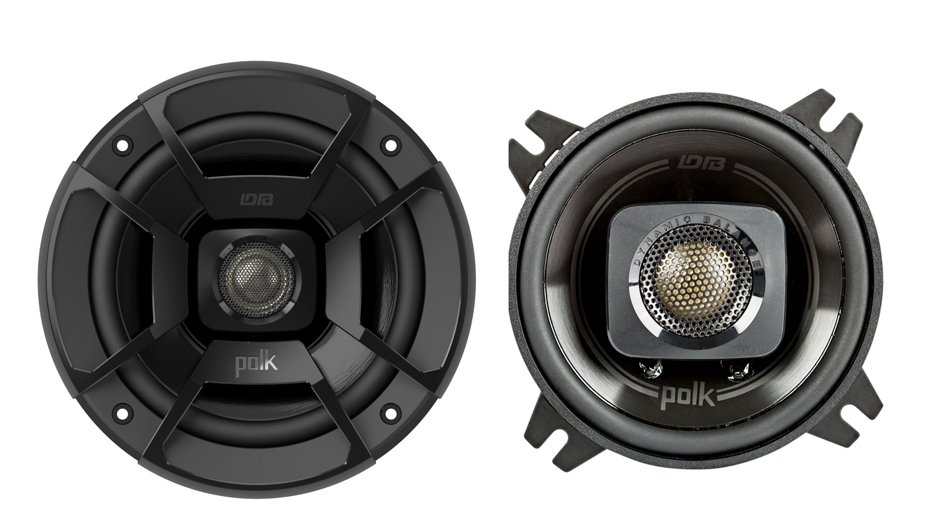 Polk Audio DB402 4 Inch 135W 2 Way Car/Marine ATV Stereo Speakers, Black - image 1 of 5