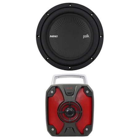 Polk Audio MM842DVC 8” 900 Watt DVC 4-Ohm Car/Marine Audio Subwoofer Sub+Rockbox