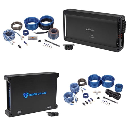 Polk Audio PAD5000.5 5-Channel 900w RMS Car Audio Amplifier+Mono Amp+Wire Kits