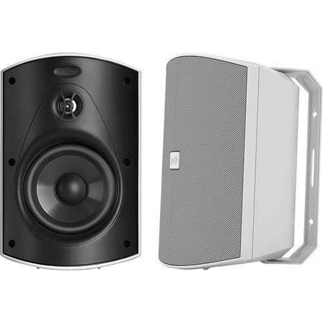 Polk Audio Patio 200 Indoor/Outdoor Speaker with 3/4" Anodized-Aluminum Dome Tweeter & 5" Mineral-Filled Polymer Cone Woofer, 2-Way Speaker System, All-Weather Durability, Wall Mountable, White White Patio