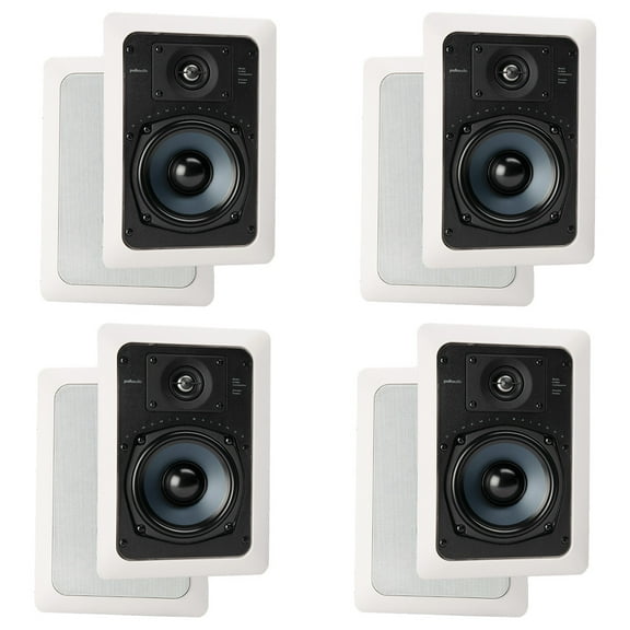 Polk Audio RC55i 5.25 Inch 2 Way In Wall Speakers - 4 Pack (White)