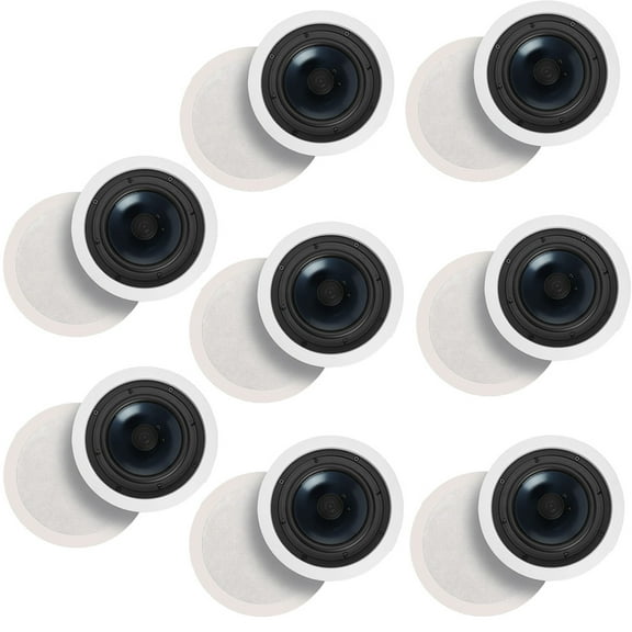 Polk Audio RC60i 2 Way In Ceiling Speakers - 8 Pack (White)