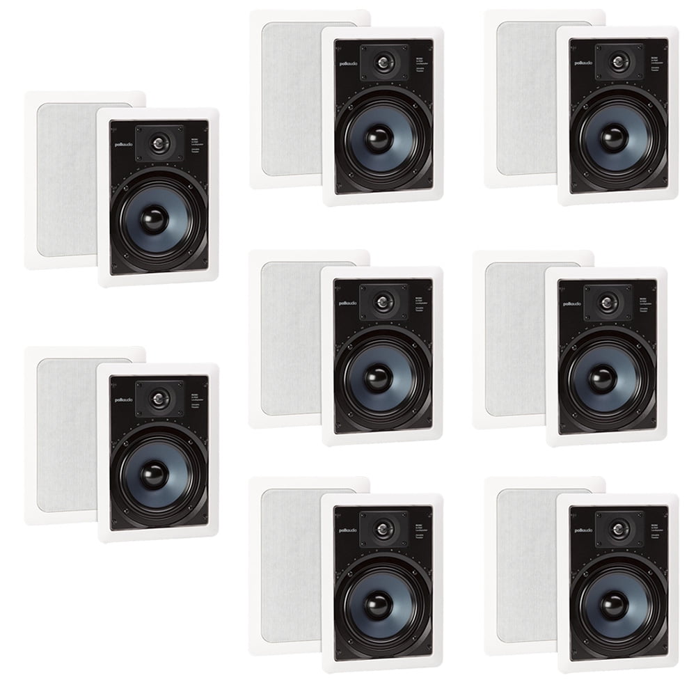 Polk Audio RC65i 2 Way In Wall Speakers - 8 Pack (White)