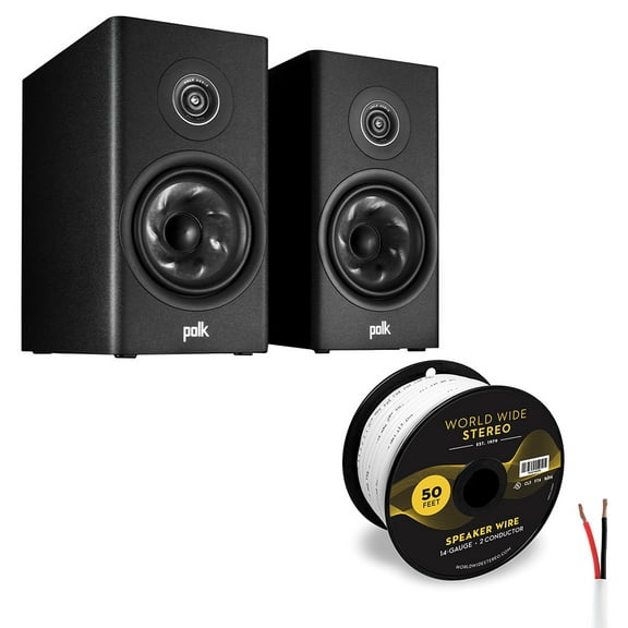 Polk Audio Reserve R200 Bookshelf Speaker Cable Bundle (Black)
