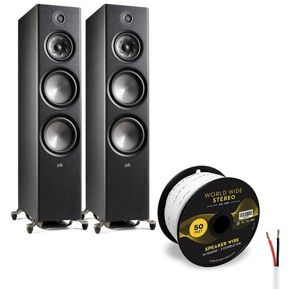 Polk Audio Reserve R700 Floorstanding Speaker Cable Bundle (Black)