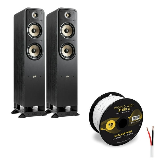 Polk Audio Signature Elite ES55 Floorstanding Speaker Cable Bundle (Black)
