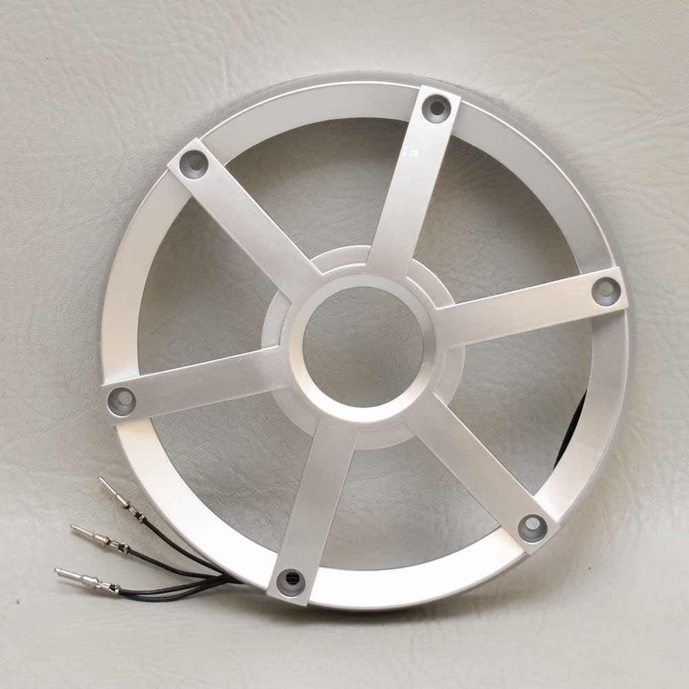 Oblong Boat Speaker Grille Cover – 8 3/4 X 6 1/4 Inch – Silver Plastic