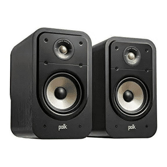 Polk Signature Elite ES20 Bookshelf Speaker - Hi-Res Audio Certified, Dolby Atmos & DTS:X Compatible, 1" Tweeter & 6.5" Woofer, Power Port Technology for Effortless Bass (Pair, Stunning Black)