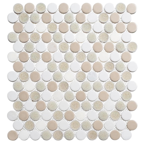 Polka 1" x 1" Penny Round Mosaic Tile