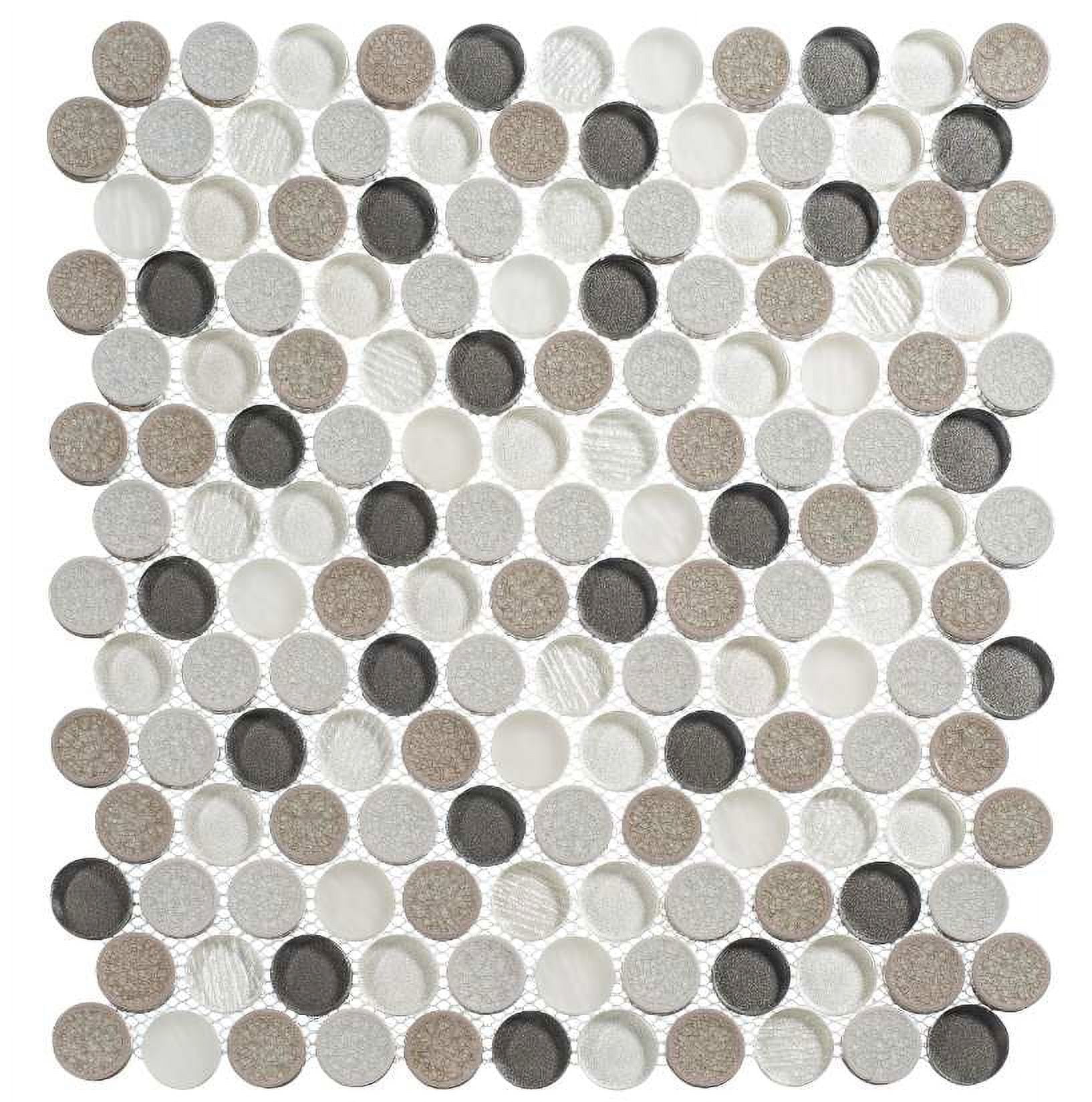Polka Black and White Penny Round Mosaic Tile