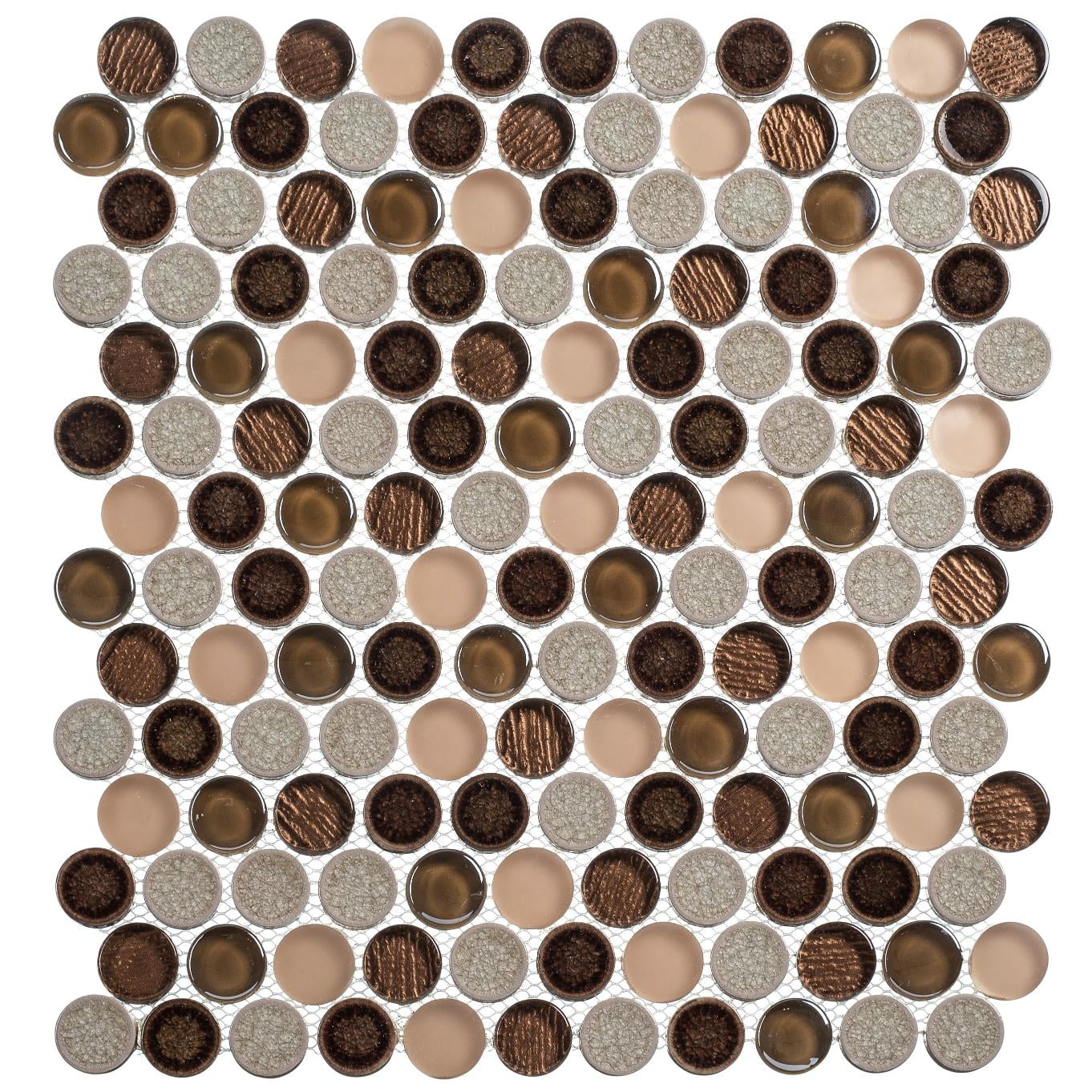 Polka 1" x 1" Penny Round Mosaic Tile