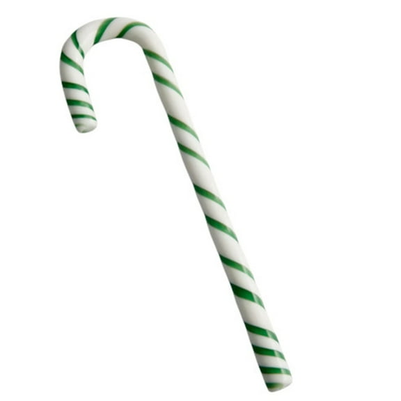 Kosta Boda Polka Crystal Glass Candy Cane Swizzle Stick - Green Stripe