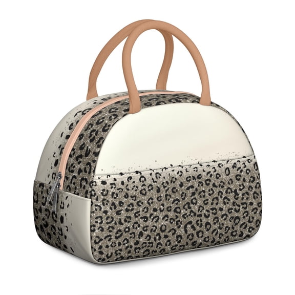 Polka Cheetah Lunch Bag – Fun and Cute Patterned Tote for Women, Modern Animal Design with Texture, Great for Travel, Snacks, or Summer Lunches