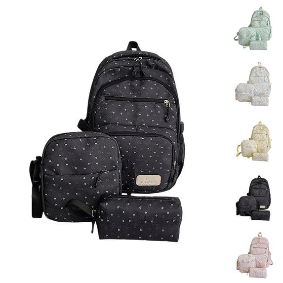 Polka Dot Backpack Large Capacity School Backpack Lightweight Bookbag for High School Students Casual Daypack with Spacious Compartments Adjustable Padded Straps for Daily & Travel