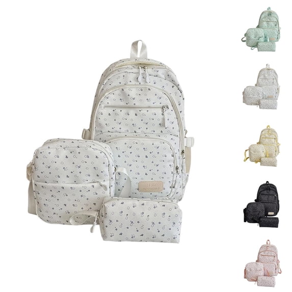 Polka Dot Backpack Large Capacity School Backpack Lightweight Bookbag for High School Students Casual Daypack with Spacious Compartments Adjustable Padded Straps for Daily & Travel