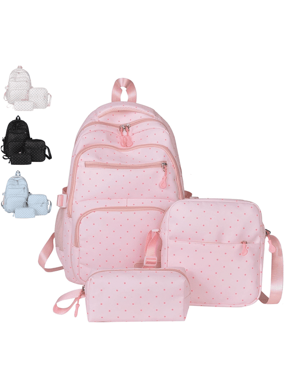 Polka Dot Backpack, Pink Polka Dot Backpack, Backpack Set