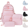 thumbnail image 1 of Polka Dot Backpack Set 3Pcs Cute Daypack Kawaii Nylon Backpacks for Travel Daily Use, 1 of 4