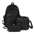 thumbnail image 1 of Polka Dot Backpack Set 3Pcs Cute Nylon Daypack Aesthetic Large Capacity Bookpack for Travel Daily Use, 1 of 3
