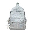 thumbnail image 1 of Polka Dot Backpack with Star Charm, Breathable Back Panel, Spacious Interior, Lightweight Daypack for Daily Activities and Fashion Look, 1 of 3
