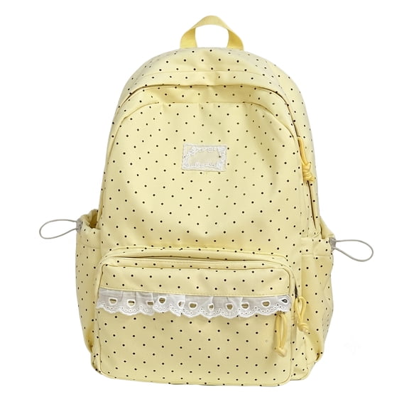 Polka Dot Backpacks Cute Backpack with Lace Coquette Aesthetic Backpack Large Laptop Daypack Cute Lace Backpacks for Classes travel