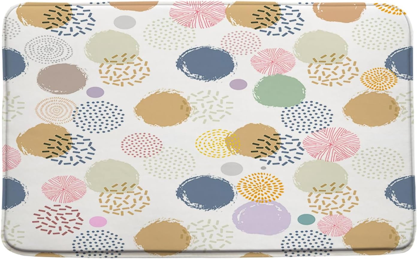 Polka Dot Bath Mat Colorful Geometric Polka Dot Circle Modern Boho ...