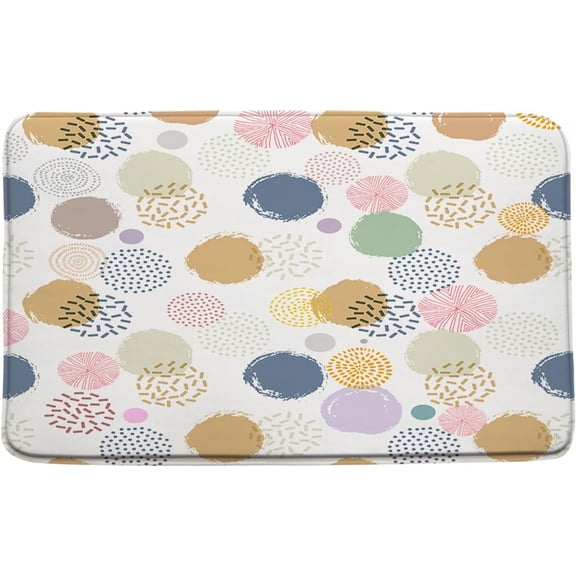 Polka Dot Bath Mat Colorful Geometric Polka Dot Circle Modern Boho Rainbow Bubble Doodle Abstract Simple Fashion Bathroom Kitchen Rugs,19.7x31.5 Inch