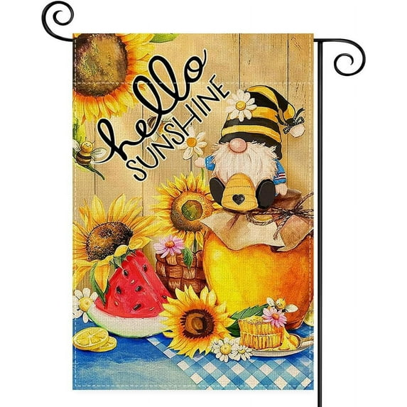 Polka Dot Bee Garden Flag Double Sided, Best Choice Hello Sunshine Sunflower Welcome peeps Small Garden Flags