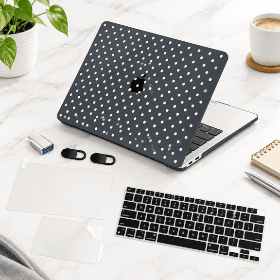 Polka Dot Black 13.3 Inch Laptop Sleeve Case for Compatible MacBook Air Models