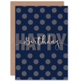 thumbnail image 1 of Polka Dot Blue Birthday Greetings Card Plus Envelope Blank inside, 1 of 3