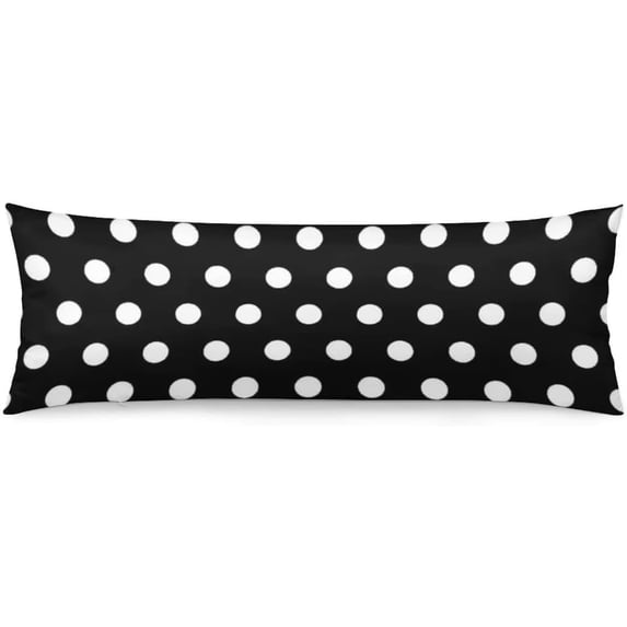 Polka Dot Body Pillow Cover Black and White Spot Doodle Abstract Long Pillow Case with Zipper Decorative Soft Bedding Pillowcase Vintage Farmhouse Cushion Pillow Covers for Couch,Bedroom 20"x54"